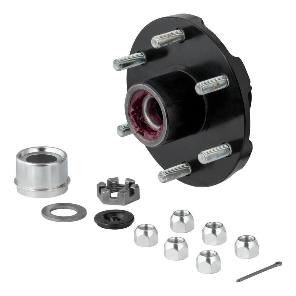 IDLER HUB COMPLETE KIT W/ INSTALLED BEARINGS4.4K LB AXLES 6 ON 51/2IN BOLT PATTERN 1/2IN STUD SIZE