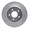 R1 Concepts Brake Rotor Drilled and Slotted Silver Fits Ford Mustang