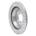 R1 Concepts Brake Rotor Drilled and Slotted Silver Fits Ford Mustang