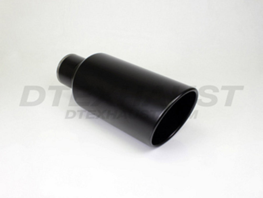 BLACK POWDER COATED 7IN ROLLED SLANT 18IN BLK EXHAUST TIP 4.00IN ID / 7.00IN OD