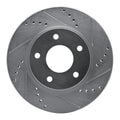 DFC 07-17 Dodge Caliber Front Right Drilled & Slotted Silver Brake Rotor