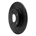 R1 14-21 Mazda 6 Rear Right Drilled & Slotted Black Brake Rotor