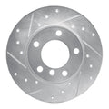 R1 95-98 BMW 318TI Front Left Drilled & Slotted Silver Brake Rotor