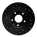R1 14-21 Mazda 6 Rear Right Drilled & Slotted Black Brake Rotor