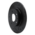 R1 14-21 Mazda 6 Rear Right Drilled & Slotted Black Brake Rotor