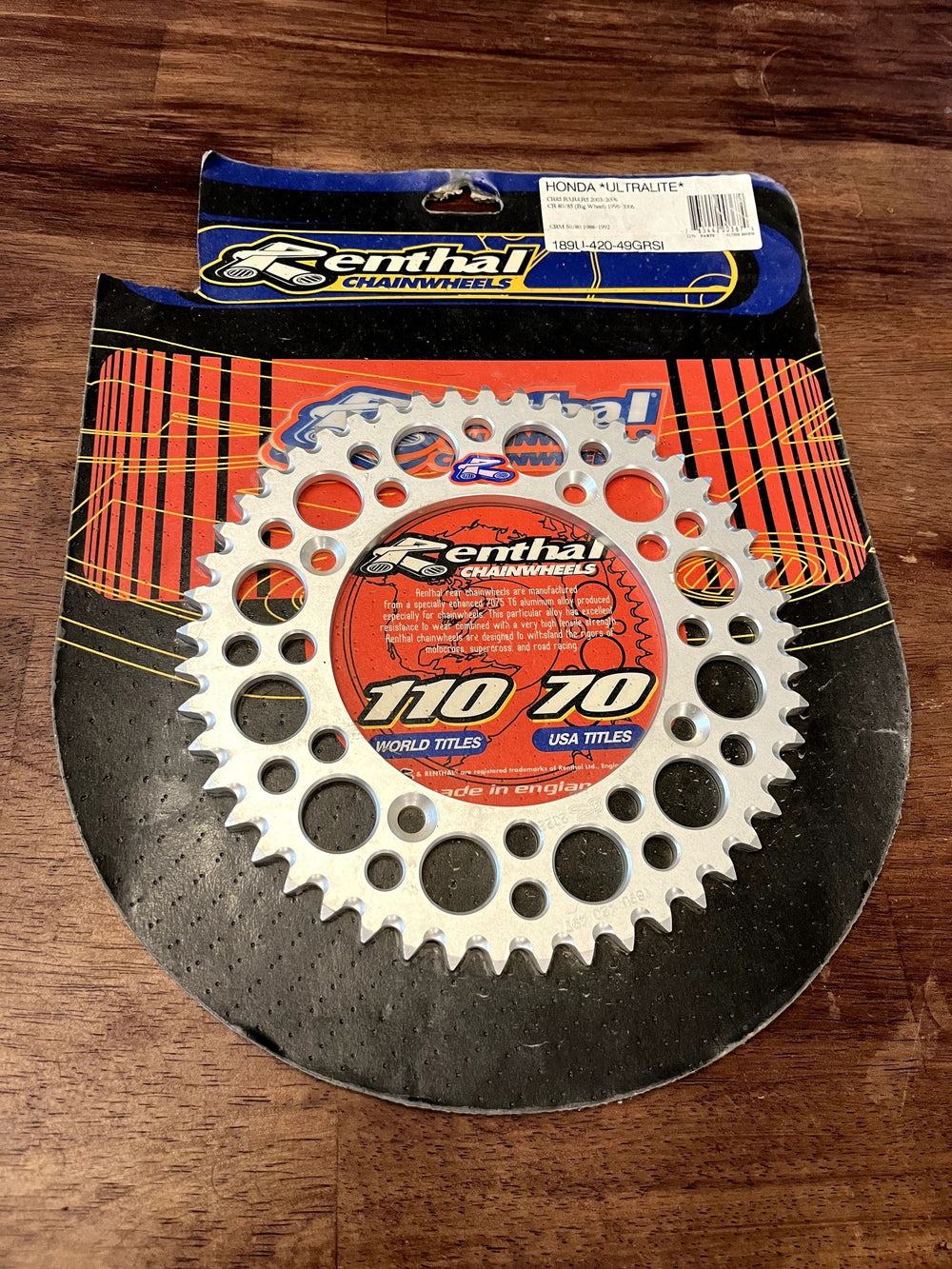 Renthal 86-02 Honda CR 80 Rear Grooved Sprocket - Silver 420-49P Teeth