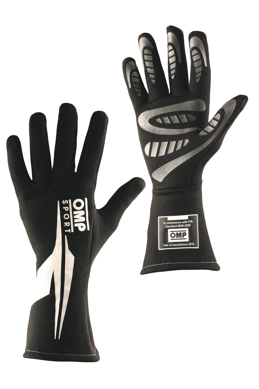 OMP Os 60 Gloves Black/White L (Fia/Sfi)