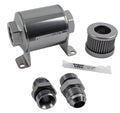 DeatschWerks Stainless Steel 8AN 100 Micron Universal Inline Fuel Filter Housing Kit (70mm)