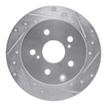 DFC 06-18 Lexus HS250H Rear Right Drilled & Slotted Silver Brake Rotor