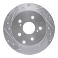 DFC 06-18 Lexus HS250H Rear Left Drilled & Slotted Silver Brake Rotor