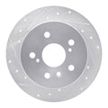 R1 07-12 Lexus ES350 Rear Left Drilled & Slotted Silver Brake Rotor