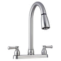 NONMETALLIC DUAL LEVER PULLDOWN RV KITCHEN FAUCET BRUSHED SATIN NICKEL