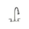 NONMETALLIC DUAL LEVER PULLDOWN RV KITCHEN FAUCET BRUSHED SATIN NICKEL
