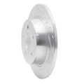 R1 Concepts Brake Rotor Drilled and Slotted Silver Fits Ford C-Max