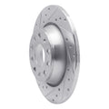 R1 05-18 Audi Q3 (Mexico) Rear Left Drilled & Slotted Silver Brake Rotor