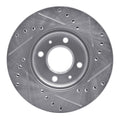 R1 Concepts Brake Rotor Drilled and Slotted Silver Fits Dodge Attitude