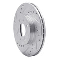 R1 Concepts Brake Rotor Drilled and Slotted Silver Fits Dodge Attitude