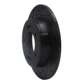 R1 11-25 Hyundai Kona Rear Left Drilled & Slotted Black Brake Rotor