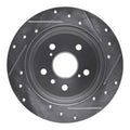 R1 Concepts Brake Rotor Drilled and Slotted Silver Fits Lexus ES300h