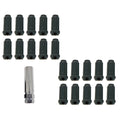 9/16IN DUPLEX ACORN5 LUG KIT SMALL DIAMETER DUPLEX BLACK CHROME (LUGS & KEY)