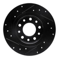 R1 13-16 Dodge Dart Rear Right Drilled & Slotted Black Brake Rotor