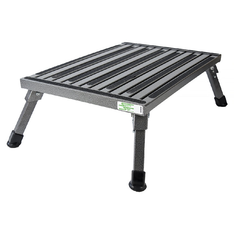 JR STEEL SAFETY STEP GRANITE 11IN X19IN DECK WITH NONSLIP STRIPSFOLDING LEGS SAND AWAY