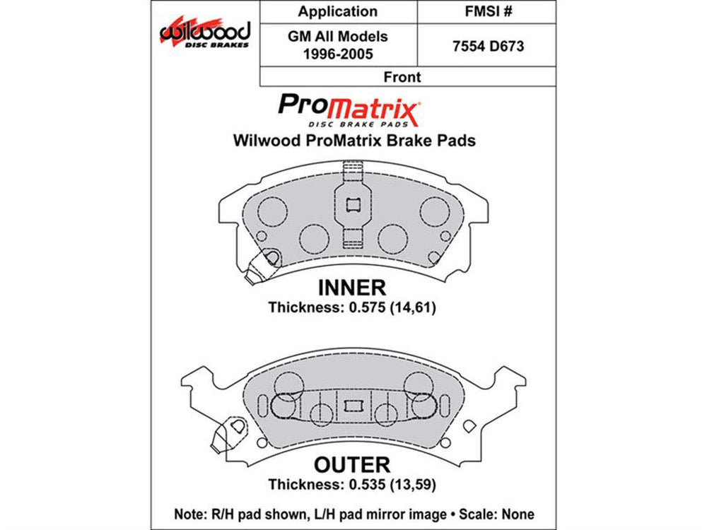 Wilwood Pad Set Promatrix D673
