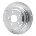 R1 Concepts Brake Rotor Drilled and Slotted Silver Fits Saab 9-2X