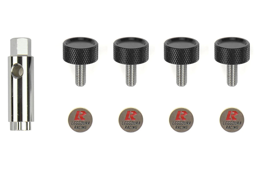 Project Kics Leggdura Racing Number Plate Lock Bolt Set - Black