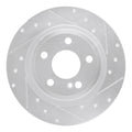DFC 14-20 Infiniti QX30 Rear Right Drilled & Slotted Silver Brake Rotor