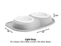 WeatherTech Pet Feeding System Double Low 64oz 3in. Poly Bowl - Light Grey
