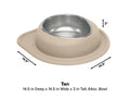 WeatherTech Pet Feeding System Single Low 64oz 3in. Stainless Bowl - Tan