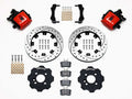 Wilwood Combination Parking Brake Rear Kit 11.00in Drilled Red 2012 Fiat 500 w/ Lines