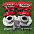 Brembo 19+ A6 (C8)/19+ A7 (C8) Front GT BBK 6 Piston Cast 405x34 2pc Rotor Slotted Type-1-Black