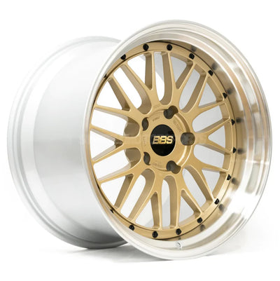 BBS LM 20x9 5x120 ET20 Gold Center Diamond Cut Lip Wheel -82mm PFS/Clip Required