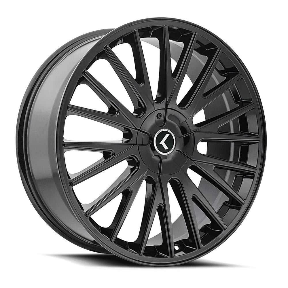 Kraze KR185 Double Down 22x8.5 / 5x100/114.3 BP / 38mm Offset / 73mm Hub Gloss Black Wheel