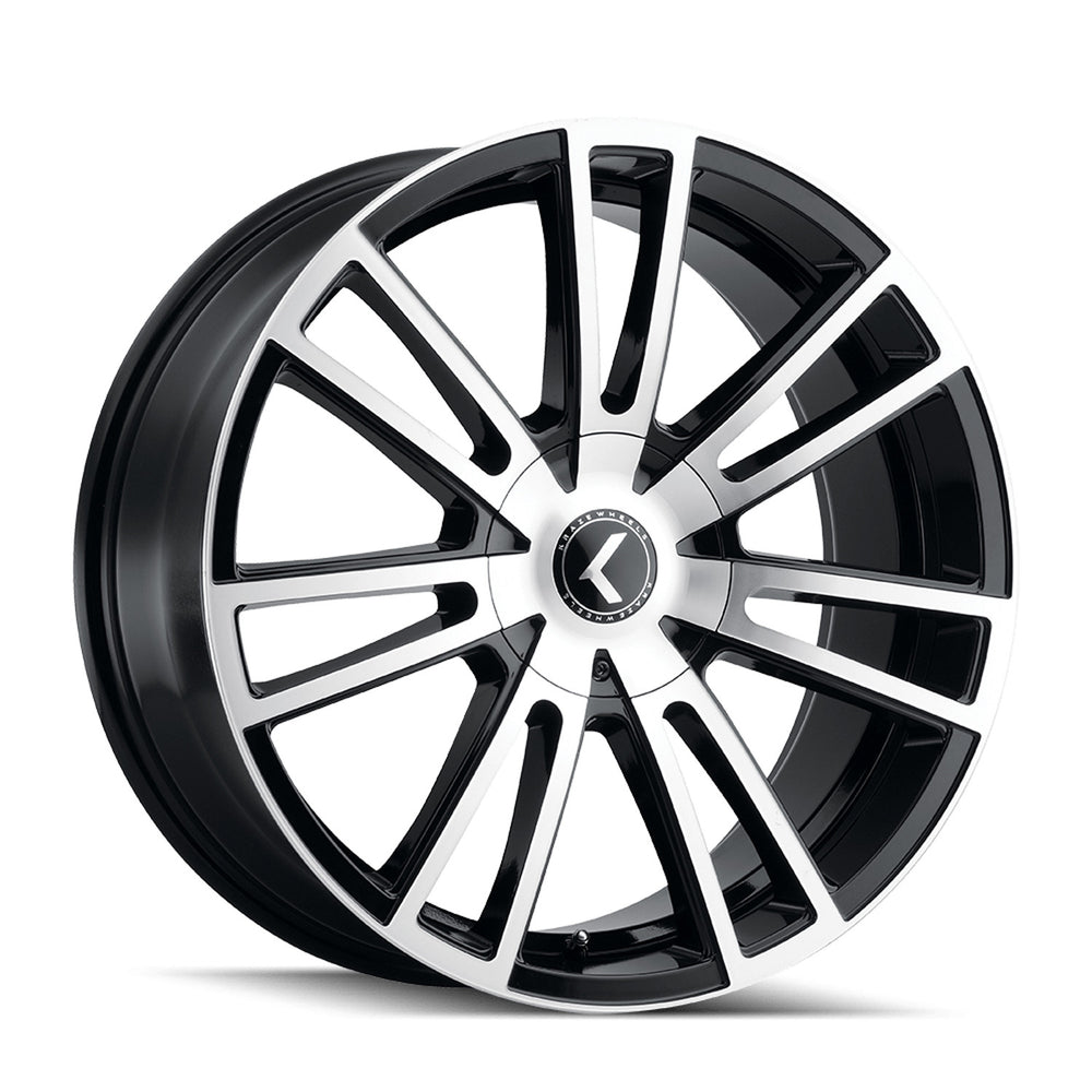 Kraze KR183 Spectra 22x8.5 / 5x108/114.3 BP / 38mm Offset / 72.62mm Hub Gloss Black Machined Wheel