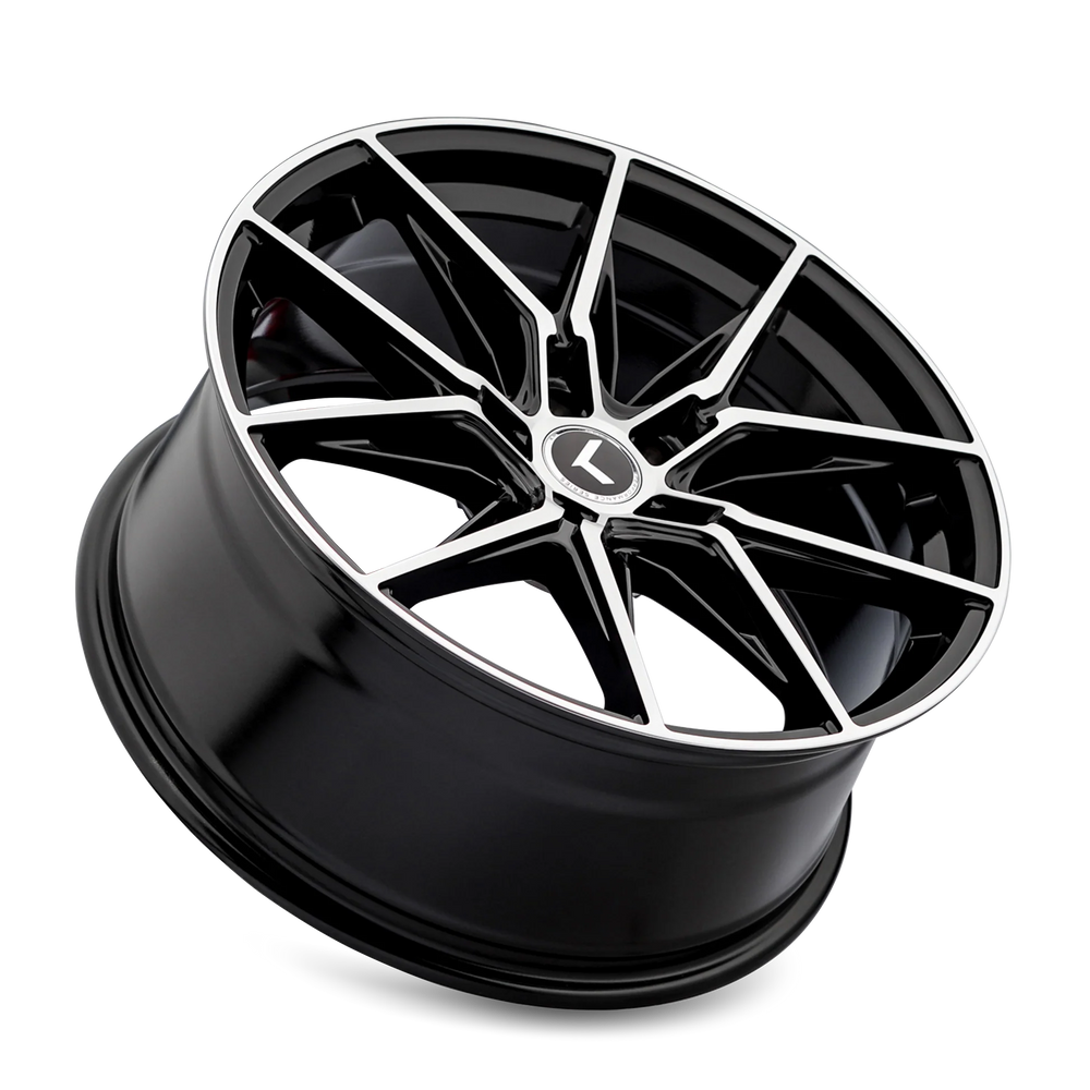 Kraze KR196 Evolve 20x9 / 5x112 BP / 35mm Offset / 66.56mm Hub Gloss Black Machined Wheel