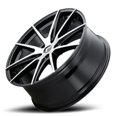 Kraze KR193 Turismo 18x8 / 5x120 BP / 40mm Offset / 74.1mm Hub Gloss Black Machined Wheel