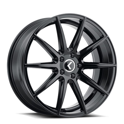 Kraze KR194 Cosmos 20x8.5 / 5x112 BP / 38mm Offset / 66.56mm Hub Gloss Black Wheel