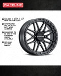 Raceline A11B Krank-Xl 18x7in / 4x137 BP / 0mm Offset / 110.18mm Bore - Satin Black Wheel