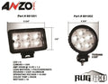 STEALTH VISION 3x5IN HIGH POWER LED FOG LIGHT BLACK CASE 420 LUMENS 3500 CANDLEPOWER 11.75 WATTS