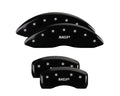 Set Of 4 Caliper Covers Engraved Front And Rear MGP Black Finish Silver Characters 2011-2016 BMW 528i MGP Caliper Covers