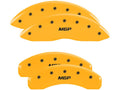 Set Of 4 Caliper Covers Engraved Front And Rear MGP Yellow Finish Black Characters 2014-2018 Chevrolet Silverado MGP Caliper Covers