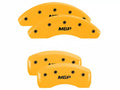 Set Of 4 Caliper Covers Engraved Front And Rear MGP Yellow Finish Black Characters 2000-2005 Chevrolet Impala MGP Caliper Covers