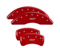 Set Of 4 Caliper Covers Engraved Front And Rear MGP Red Finish Silver Characters 2010-2016 BMW 760Li MGP Caliper Covers