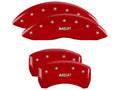 Set Of 4 Caliper Covers Engraved Front And Rear MGP Red Finish Silver Characters 1998-2002 Chevrolet Camaro MGP Caliper Covers