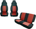 Rugged Ridge Seat Cover Kit Black/Red 03-06 Jeep Wrangler TJ