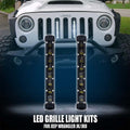 0718 WRANGLER 8IN HIGH POWER LED GRILLE KIT W/(2)LED LIGHT BARS5W CREE SINGLE