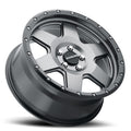Aluminum Wheels 18x9 Boost 946G Satin Gunmetal Gray 6 Spoke -12 Offset 5 on 139.7 Bolt Pattern 107.95 Bore Raceline